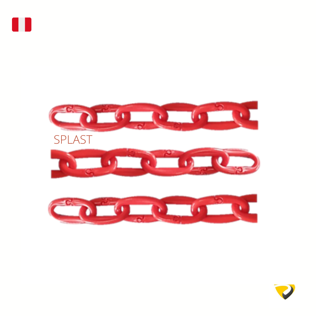 Cadena de seguridad delimitadora 8MM y 6MM – Rojo